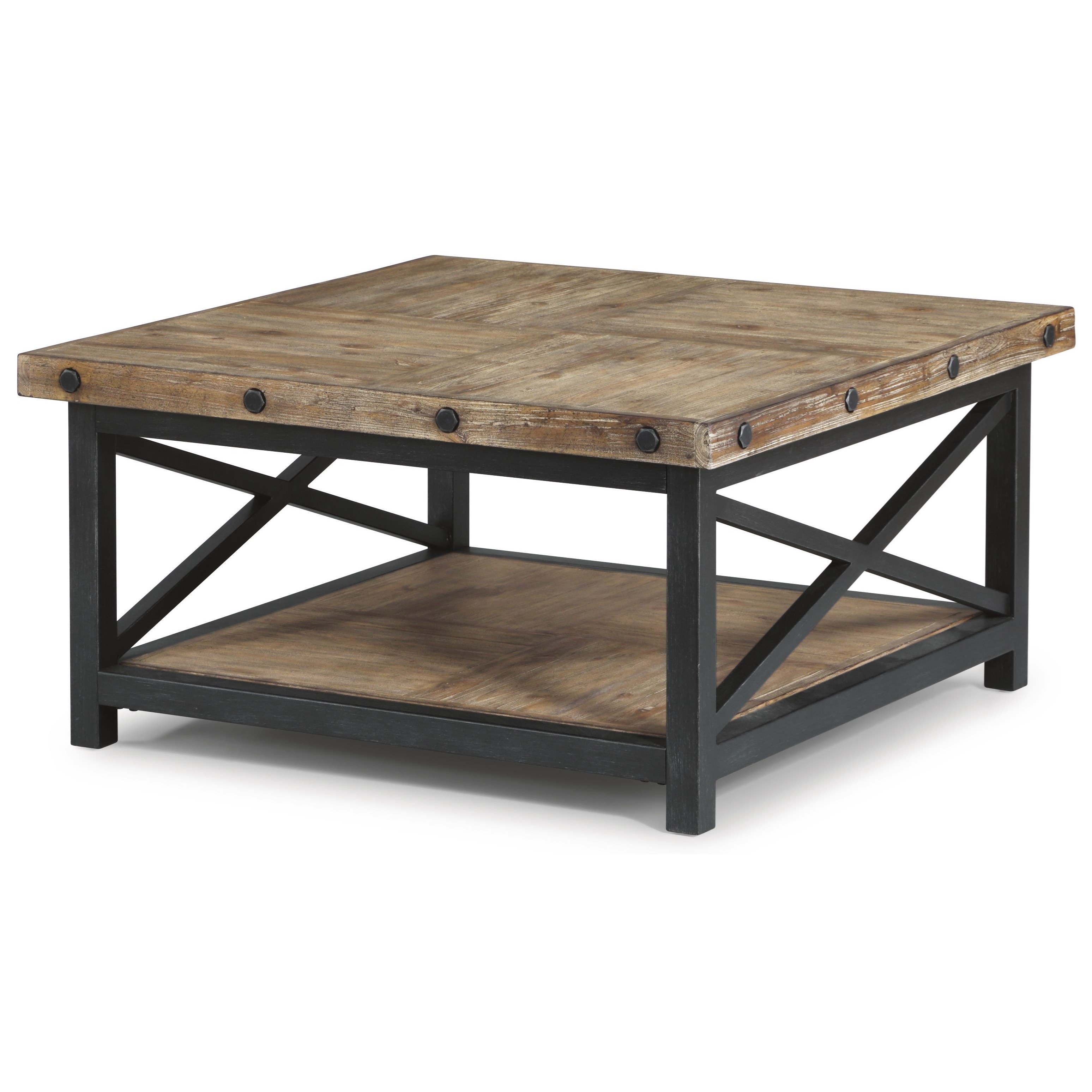 Flexsteel Wynwood Collection Carpenter Square Cocktail Table with Metal